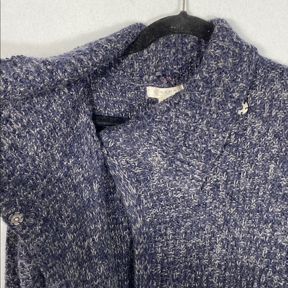 Kenar Dark Blue Shawl Collar Wool/Alpaca Knit Duster Cardigan size large - Picture 12 of 13